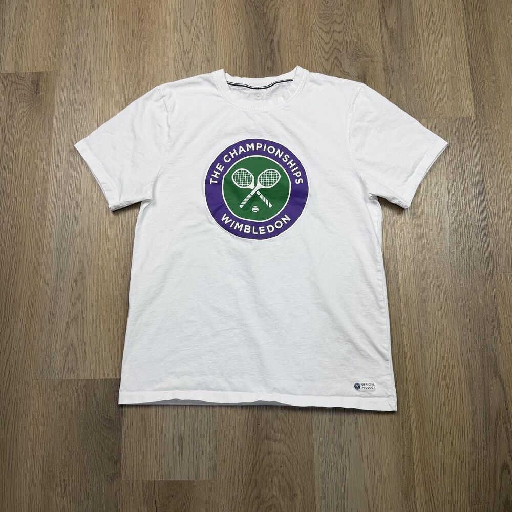 Wimbledon Shirt Mens Large White Tennis T-Shirt Tee The Championships Official
